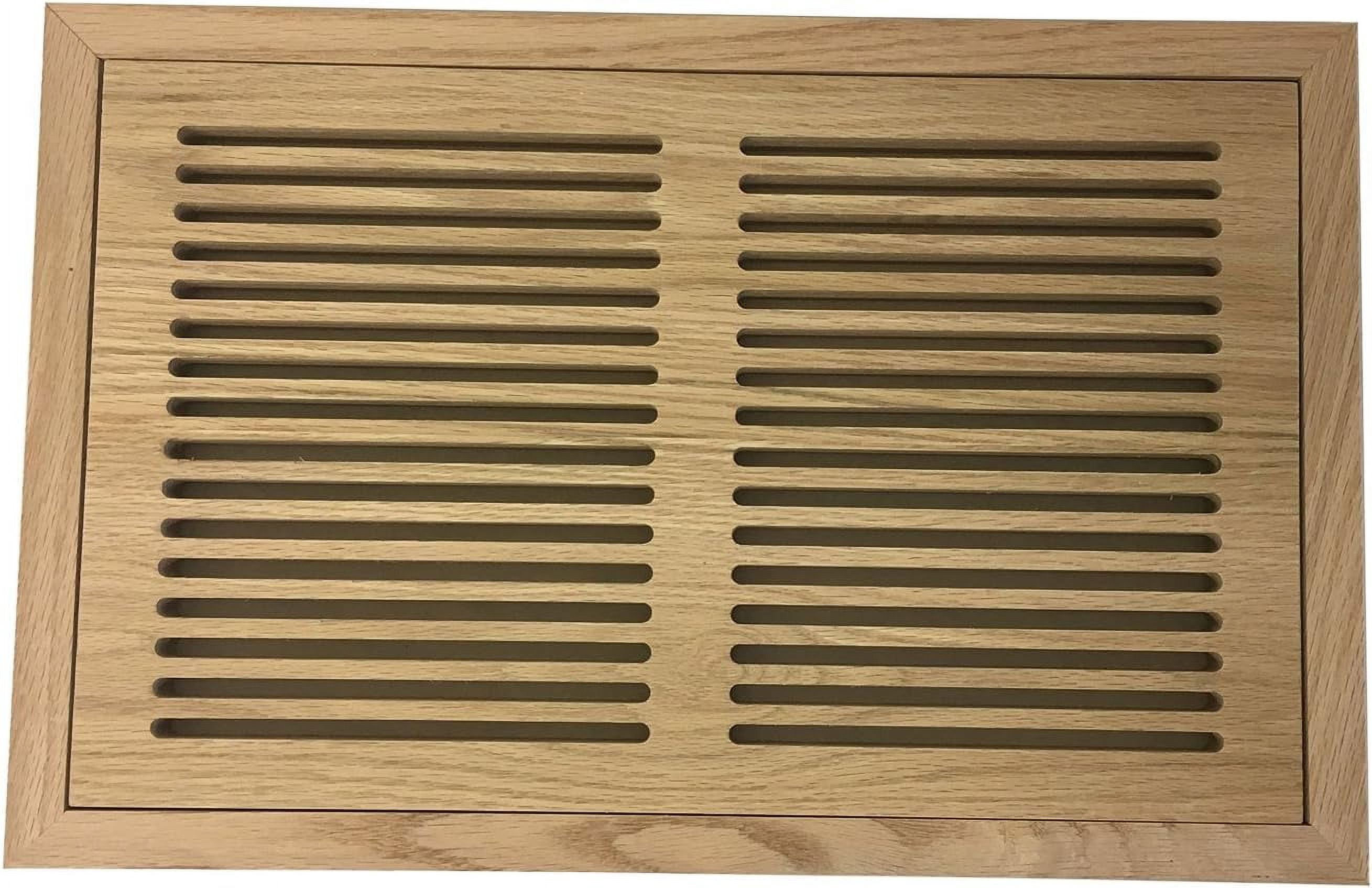 8 Inch x 14 Inch Red Oak Hardwood Vent Floor Register Flush Mount with ...