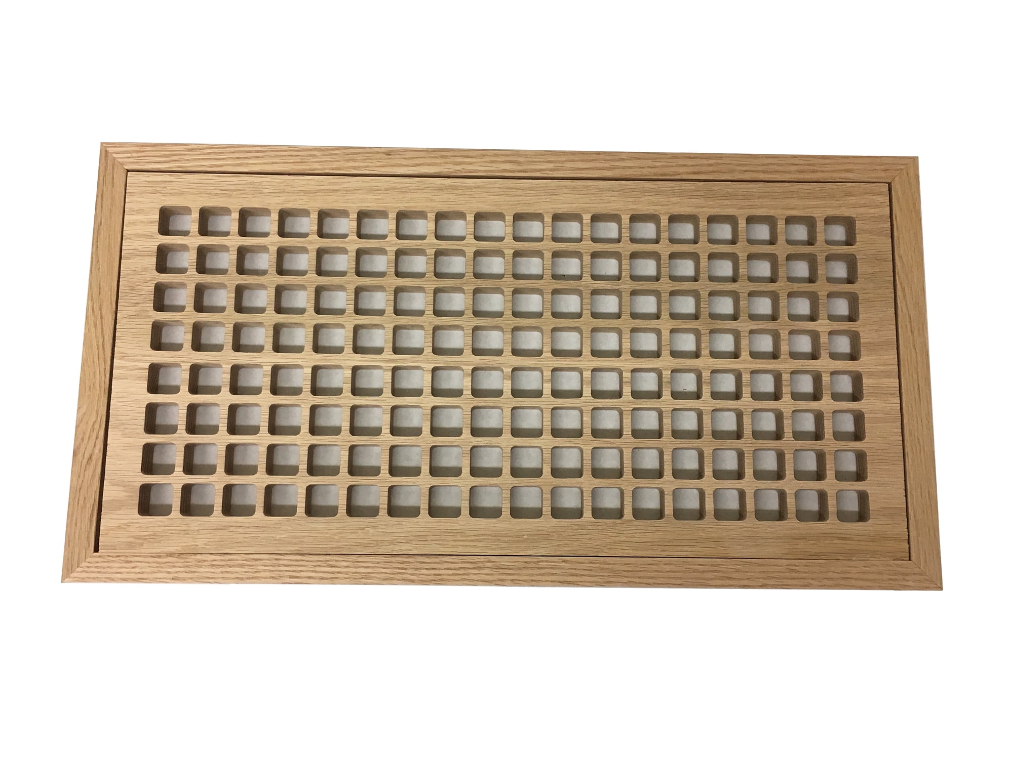 8 Inch Rounded Register 8 Inch x 18 Inch Red Oak Hardwood Vent Floor Register Flush Mount with ...
