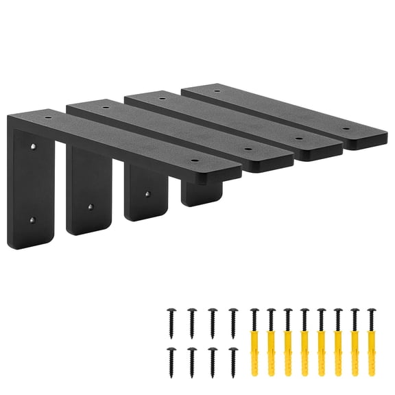 8 Inch x 4 Inch L-Shaped Angle Alloy Metal Heavy Duty Mounting Hardware Brackets, Pack of 4