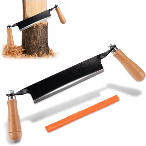 8 Inches Draw Knife Debarking Tool for Woodworking, Straight Draw Shave Knife Wood Carving Hand Tool for Tree Bending Broach Peeling, Whittling, Shaping, Detailing, Stripping