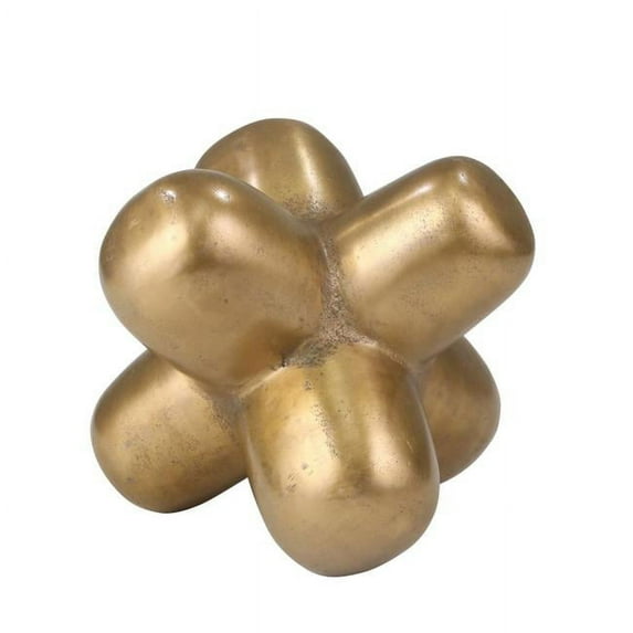 8 Inches Industrial Style Aluminum Jack Sculpture, Gold