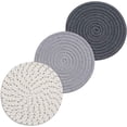 thumbnail image 1 of 8 Inches Trivets for Hot Dishes, 3 Pieces Cotton Trivets Mats for Kitchen, Hot Pads for Countertops and Table, Heat-Resistant Pot Holders for Hot Pots and Pans(Gray, 3pcs), 1 of 6
