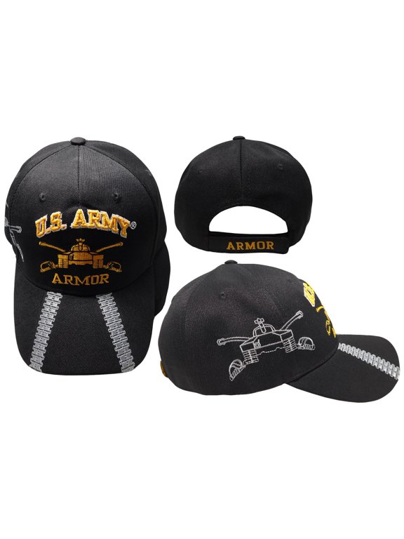 US Army Armor Tank Black Shadow Acrylic Adjustable Embroidered Cap Hat