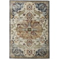 thumbnail image 1 of 8' X 11' Ivory Gold And Blue Floral Stain Resistant Area Rug, 1 of 7