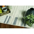 thumbnail image 1 of 8' Ivory Grey Machine Woven Abstract Lines With Fringe Indoor Runner Rug, 1 of 2