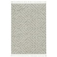 thumbnail image 1 of 8' Ivory Grey Machine Woven Geometric With Fringe Indoor Runner Rug, 1 of 3