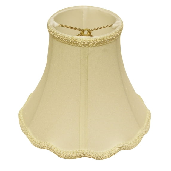 8" Ivory Slanted Scallop Bell Monay Shantung Lampshade
