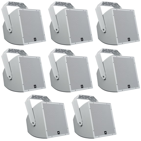(8) JBL AWC129 12" 200w Indoor/Outdoor 70V Surface Mount Commercial Speakers