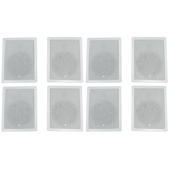 (8) JBL Control 128 W 8" 2-Way In-Wall Speakers For Home/Restaurant/Bar/Cafe