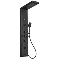 8-Jet Rainfall Shower Panel System with Rainfall Waterfall Shower Head and Shower Wand in Stainless Steel