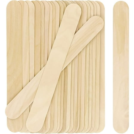 8'' Jumbo Craft Sticks, 60pcs Extra Large Natural Premium Wood, Ice Cream Sticks, Karlash Jumbo Sticks, Large Tongue Depressors, Plant Labels, Hair Removal and Waxing Supplies, Crafting