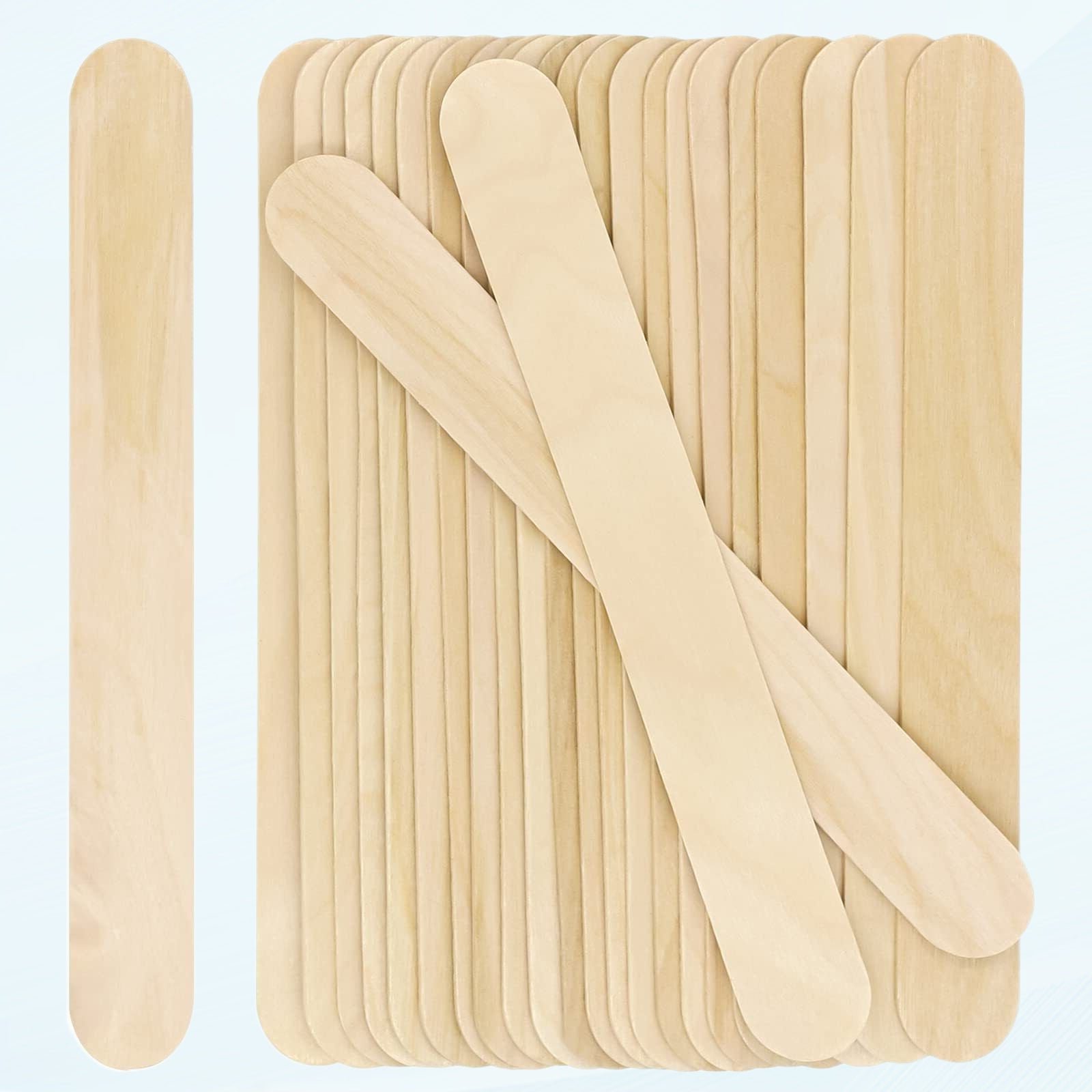 8'' Jumbo Craft Sticks, 60pcs Extra Large Natural Premium Wood, Ice