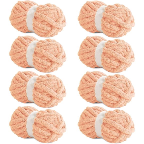 8 Jumbo Pack (27 yds,8 oz Each Skein) Sage Green Chunky Chenille Yarn for Crocheting, Bulky Thick Fluffy Yarn for Knitting,Super Bulky Chunky Yarn for Hand Knitting Blanket, Soft Plush Yarn,