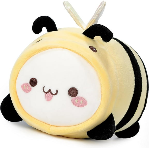 8" Kawaii Kitten Honeybee Stuffed Toy-Cute Cat Bee Plush Pillow, Soft Hugging Squishy Gift for Kids