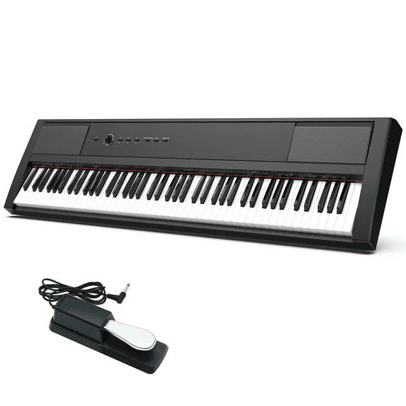 8 Key Digital Piano Keyboard with Semi Weighted Keys,Full-Size Standard Key Electric Piano for Beginner,Portable Electric Piano withSus-tainPedal, Power Supply