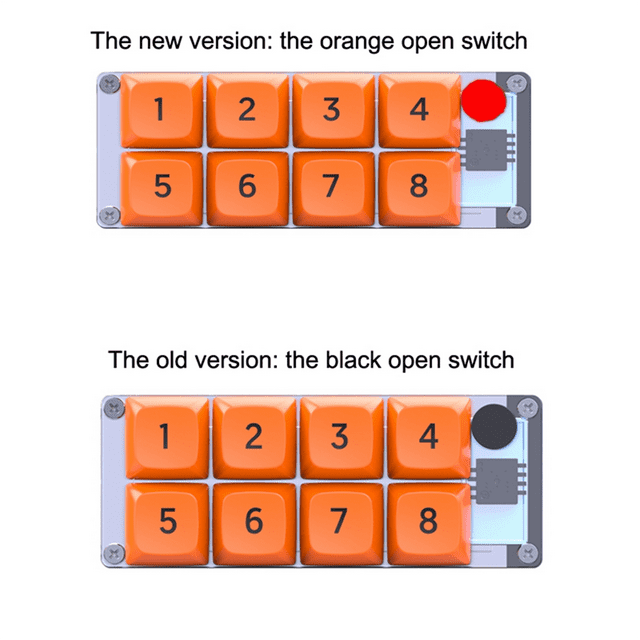 8 Key Macro Programmable Fully Hot Swappable Mechanical Switch 4 Color