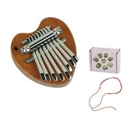 8 Key Mini Finger Thumb Piano, Portable Musical Instrument Pendant, Beginner Music Lover Gift, Wooden Kalimba, with Carry Strap