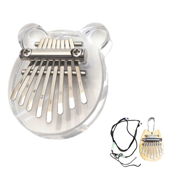 8 Key Mini Kalimba Thumb Piano, Portable Finger Piano Musical Instrument with Lanyard, Handheld Percussion for Beginners and Music Lovers B#071 H