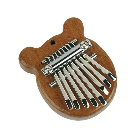 8-Key Mini Thumb Piano, Portable Kalimba Musical Instrument for Beginners, Handcrafted Wood Finger Piano with Hanging Rope for Travel and Gift, 2.17-Inch