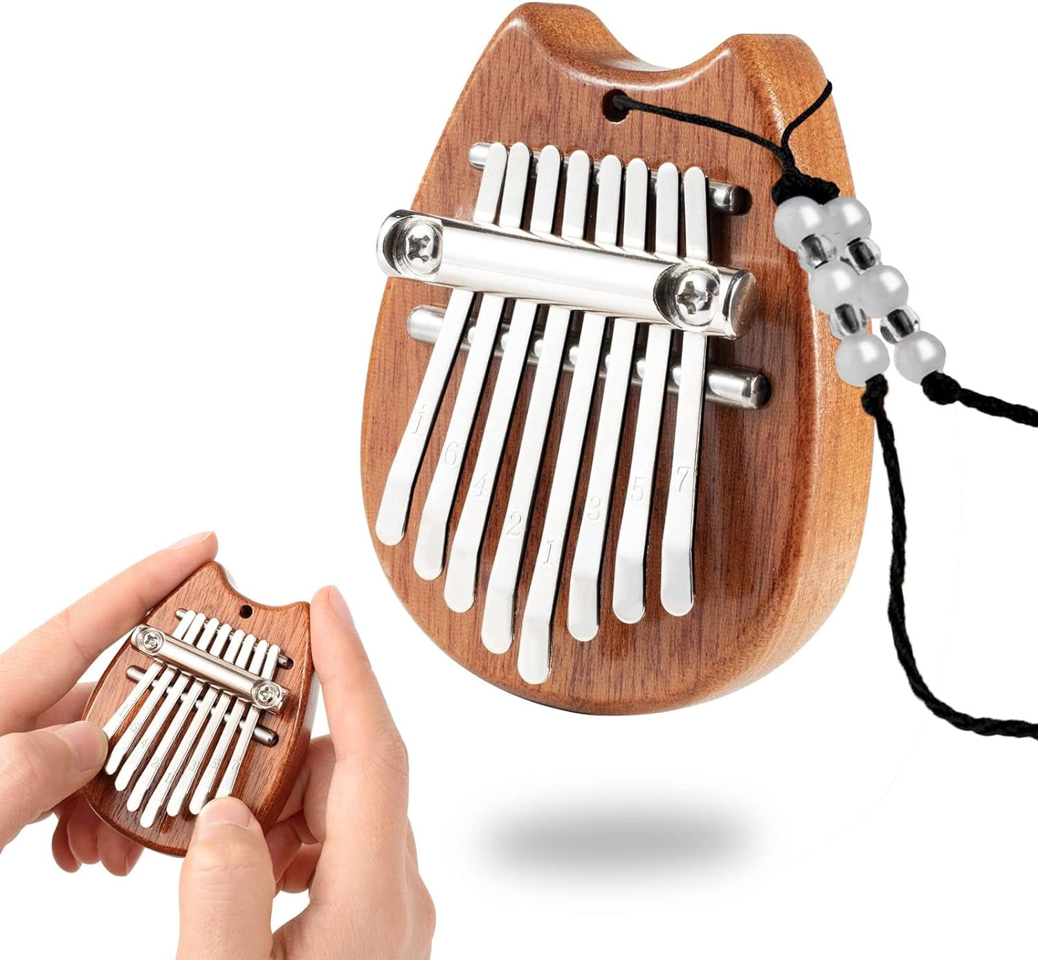 8 Keys Mini Kalimba Thumb Piano Solid Wood Finger Piano Portable