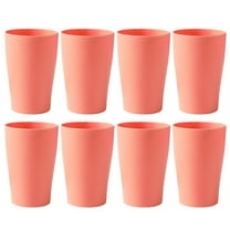8 Kids Plastic Cups- 8 oz Children Drinking Cups Reusable Unbreakable Plastic Stackable Water Tumblers for Kids & Toddlers Bright Colored- Dishwasher and Microwave Safe