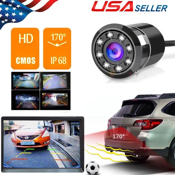8 LED Backup Camera Car Parking Rear View Reverse 170 Night Vision Waterproof
