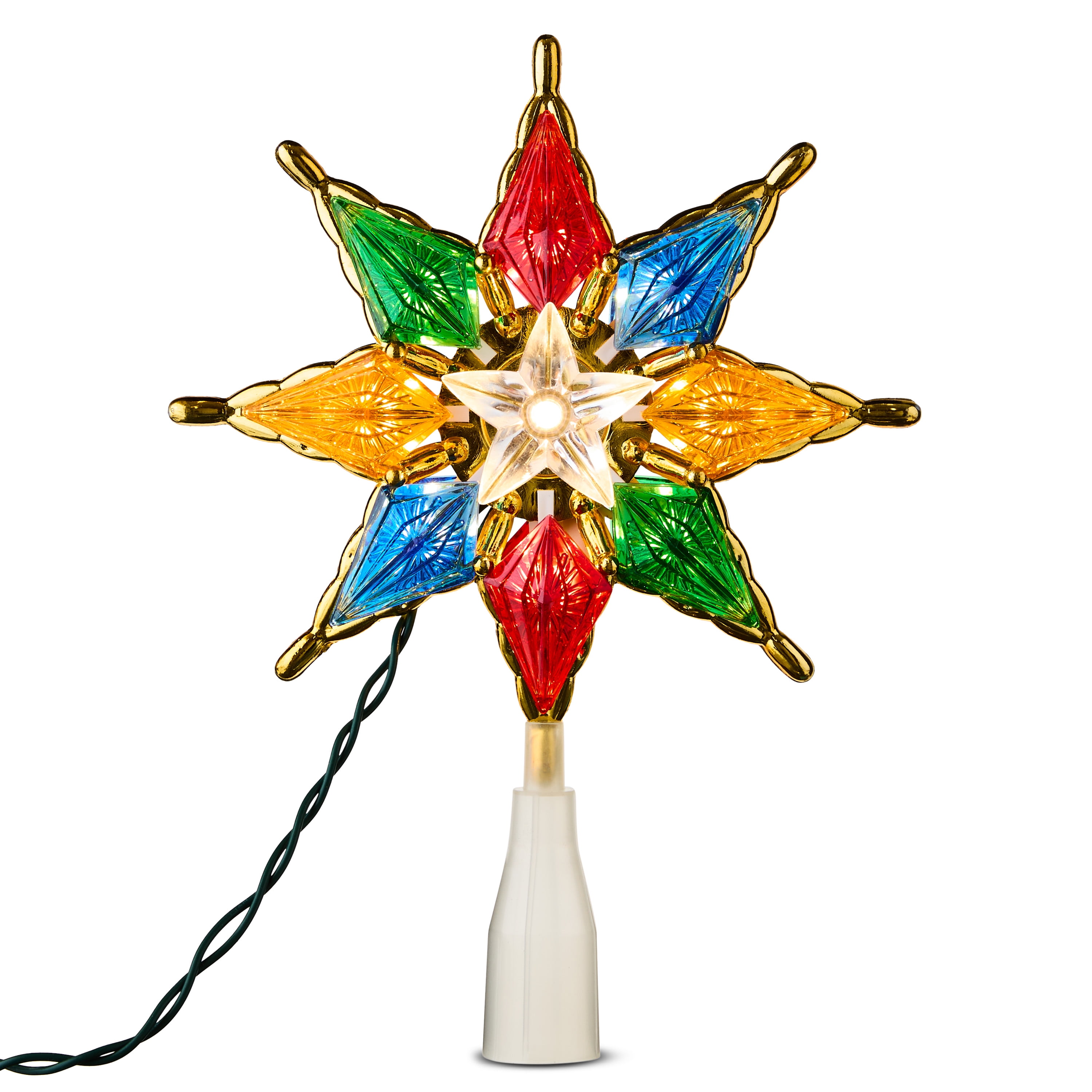 Gold-Trim Star LED Christmas Tree Topper, 8", by Holiday Time