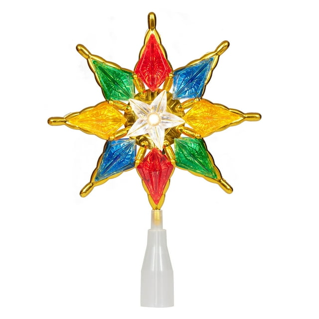 8" LED Christmas Tree Topper, GoldTrim Star, Holiday Time