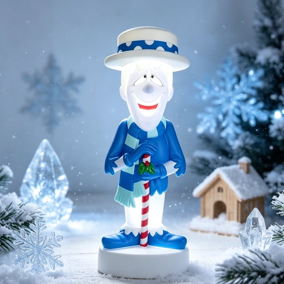 8" LED Light Up Snow Miser Christmas Figurine, Cute Snow Miser Figure, Ideal Snow Miser Christmas In July Decorations For Bedroom Shelf