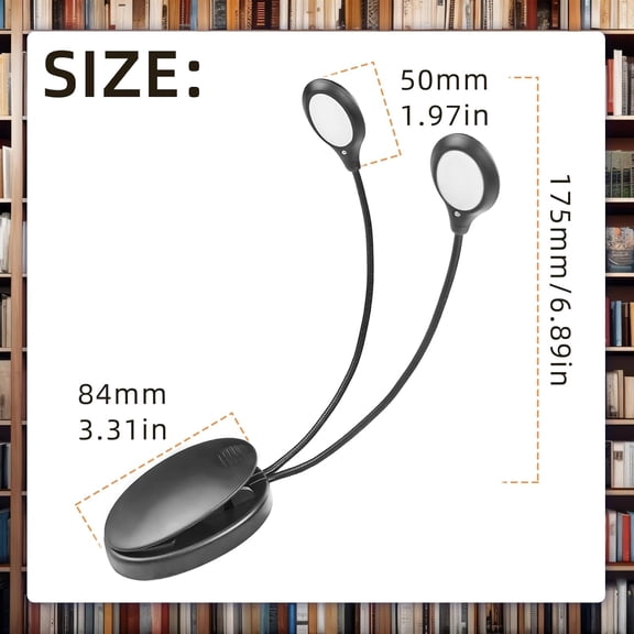 8 LED Music Stand Light, Rechargeable Clip on Reading Light with Adjustable Dual Arms and USB Cable, 3 Brightness Levels Eye-Care Book Lamp for Sheet Music/Orchestra/Guitar/Readers/Music Stand