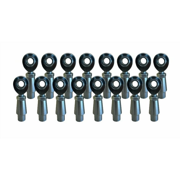 8 LH & 8 RH 3/8" Bore X 3/8"-24 Shank, 5/8 ID Tube Insert with Jam Nut Heim Joint Rod End