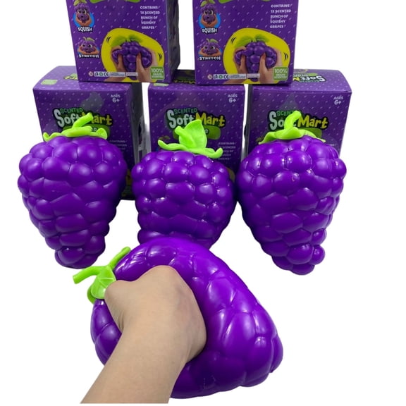 8"Large Grape Squishy Jumbo, Large Grape Squishy, Grape Squishy Large, Giant Grape Shaped Squishy Ball Crazy Stress Relief Ball Soft TPR Squeeze Fidget for Office Anxiety Relief Christmas Gift-1PC
