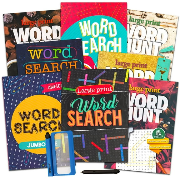 Crenstone Jumbo Word Hunt Stationery Set Multicolor, 80 Sheets, 8 Count, 8 Pack