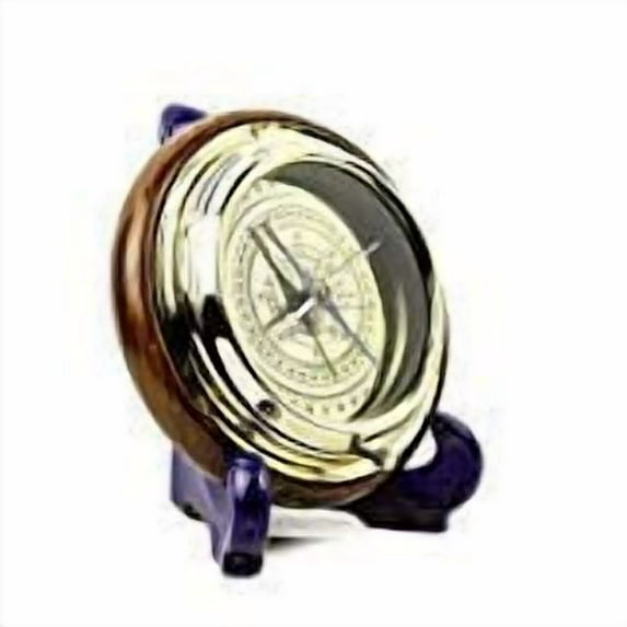 8" Large Quad Directional Nautical Brass Imprinted Nautical Boat Compass with Magnetic Needle On Rosewood Base | Nautical Boat Decor