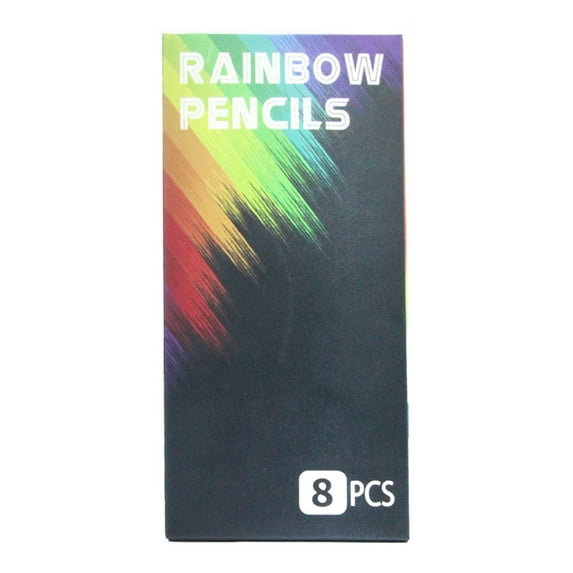 8 Large Rainbow Colored Pencils | Multi-Color Drawing Set for Adults & Kids | Wood Pencils for Coloring, Sketching