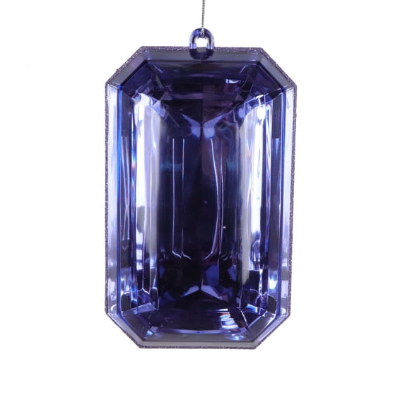 8" Lavender Rect Jewel Glitter Orn 2/Bag