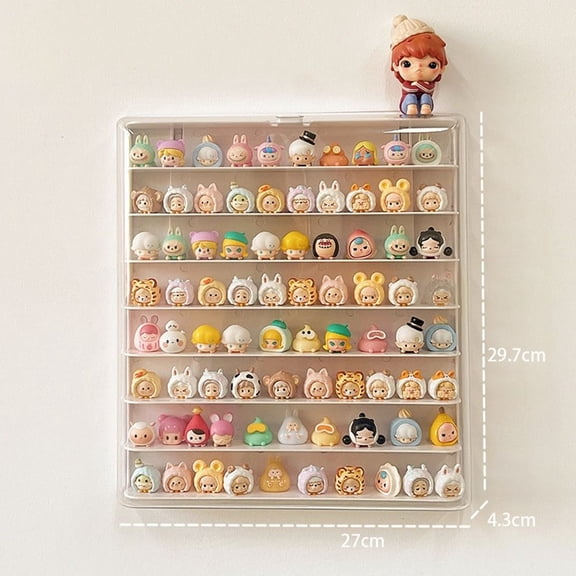 8-Layer Stackable Display Case with Acrylic Door – Large Wall-Mounted Storage Box & Collectible Organizer for Action Figures, Dolls, Toys & Model Cars – Transparent Dust-Proof Show Cabinet
