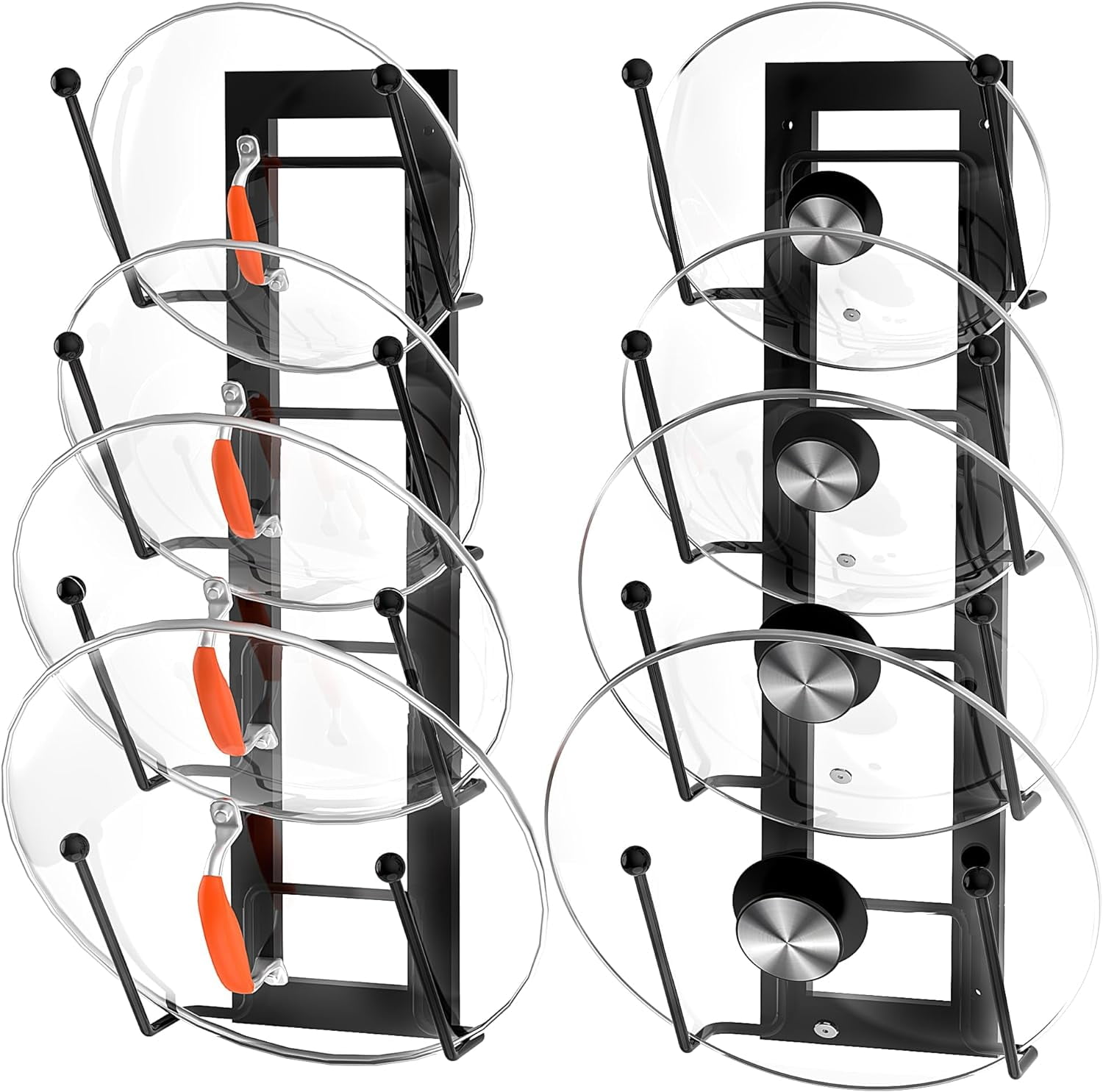 8 Layers of Adjustable Pot Lid Organizer Rack for Cabinet Door/Wall ...
