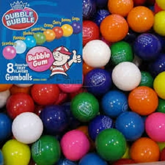 8 Lbs Of 1" Dubble Bubble Gumballs Assorted 8 FLAVORS GUM