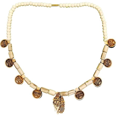 8 Leaf RADHA Tulsi Mala with Radha Krishna Pendant – Holy Basil Wood Necklace | Religious Spiritual Kanthi Mala for Meditation & Devotion