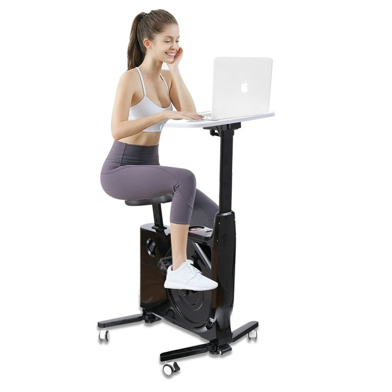 8-Level Magnetic Resistance Exercise Bike Desk, Office Desk