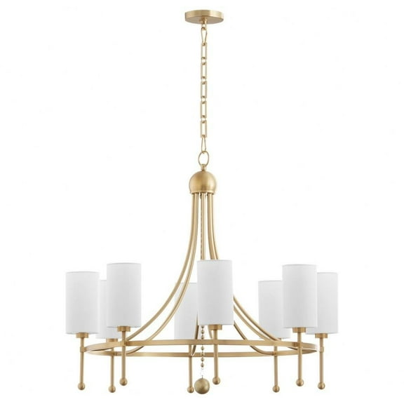 8 Light Bead Chandelier-29 inches Tall and 32.25 inches Wide-Aged Brass Finish Bailey Street Home 183-Bel-5048494