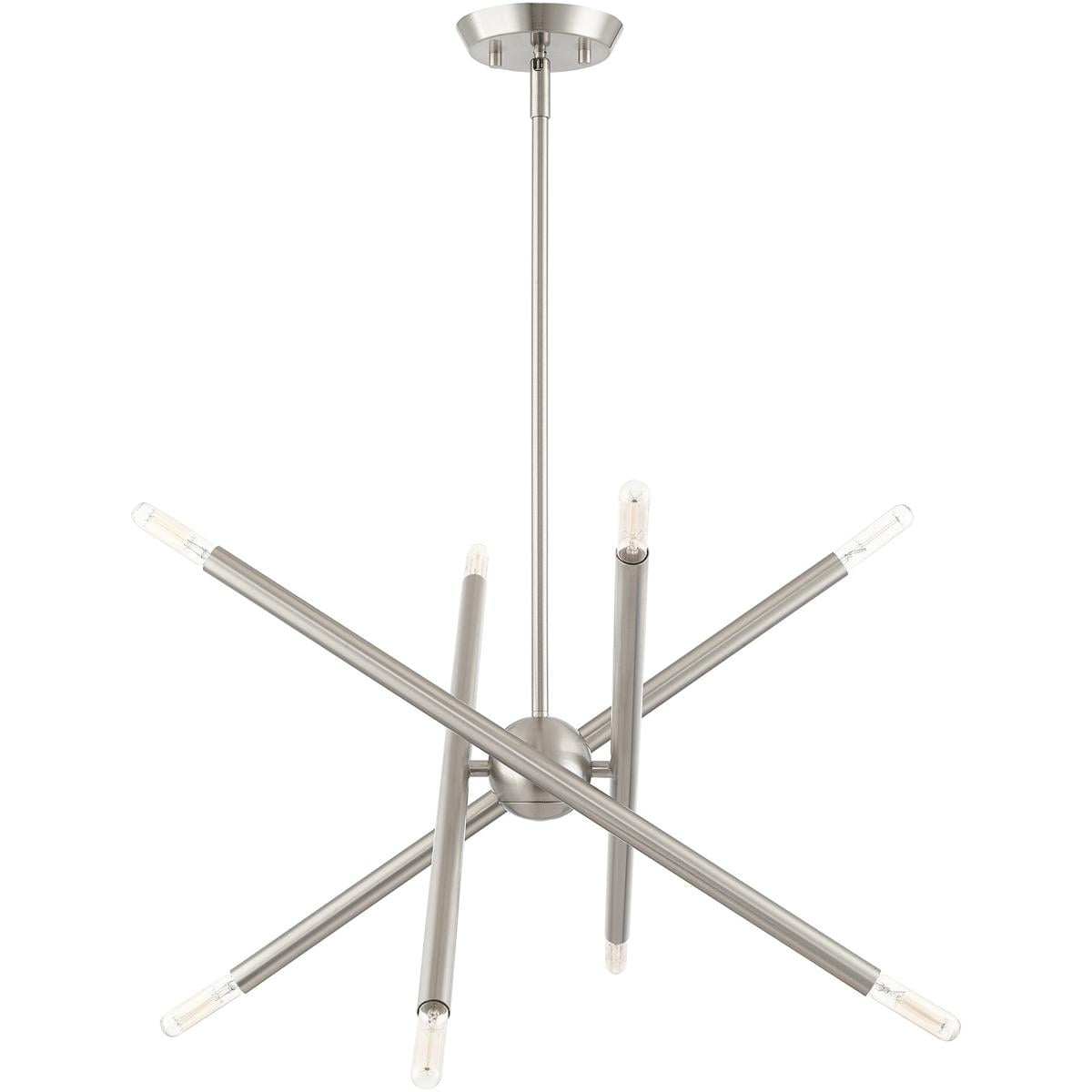 8 Light Brushed Nickel Chandelier with Steel base material