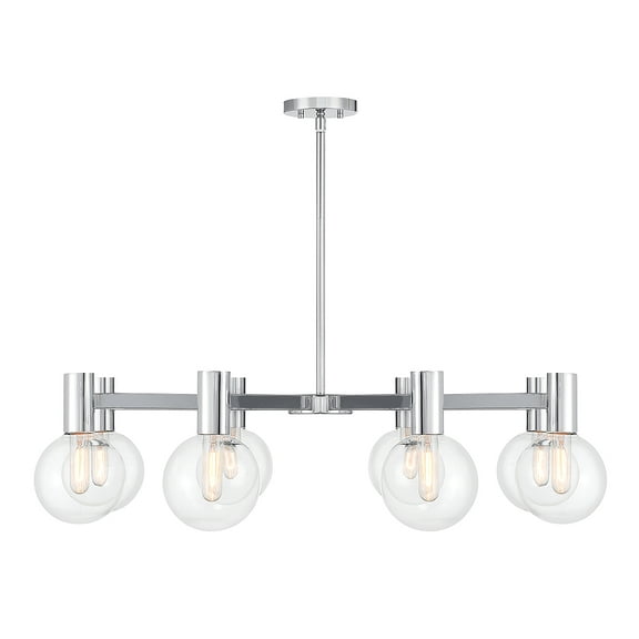 Chrome Eight Light Chandelier from the Wright Collection