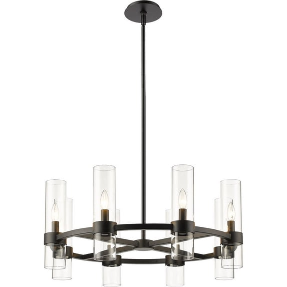 8 Light Chandelier In Restoration Style-13 Inches Tall And 32 Inches Wide-Matte Black Finish Z-Lite 4008-8Mb