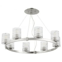 6184-8-65 Quorum Lighting Stadium - 8 Light Chandelier-Satin Nickel Finish