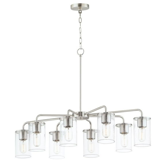 11848CDSN Maxim Lighting Sleek - 8 Light Chandelier-Satin Nickel Finish -Traditional Installation