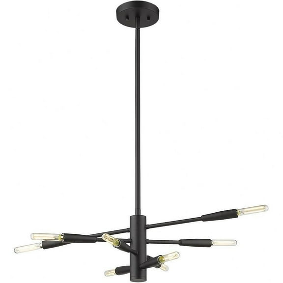 8 Light Chandelier in Architectural Style-8.5 inches Tall and 16 inches Wide-Matte Black Finish Bailey Street Home 372-Bel-4652104