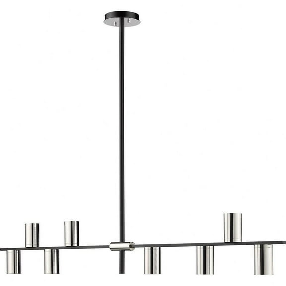 8 Light Chandelier in Architectural Style-8 inches Tall and 5 inches Wide-Mate Black/Polished Nickel Finish Bailey Street Home 372-Bel-4652230