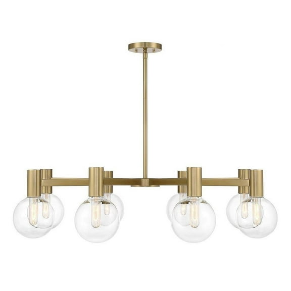 8 Light Chandelier in Modern Style-10 inches Tall and 40 inches Wide-Warm Brass Finish Bailey Street Home 159-Bel-4953249